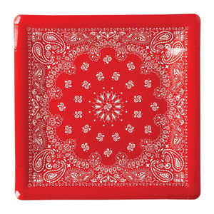 Red Bandana Lunch Plates 8ct | Vtaux