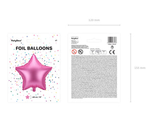 Bright Pink Star Foil Balloon 19in - Vtaux