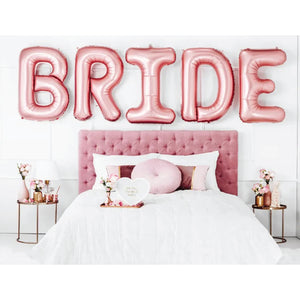 Rose Gold Bride Letter Balloon Kit Set Up