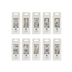 Silver Glitter Dipped Number Birthday Candle - Vtaux