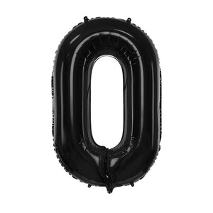 34" Black Giant Number 0 Balloon | Vtaux