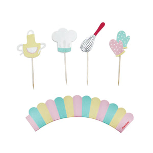 Little Chef Baking Party Cupcake Toppers & Wrappers | Vtaux