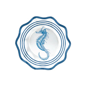 Nautical Seahorse Wavy Dessert Bowls 8ct | Vtaux