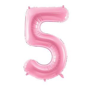 34" Pink Giant Number 5 Balloon | Vtaux