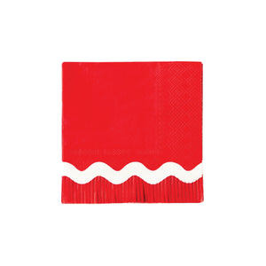 Red Ric Rac Fringe Dessert Napkins 24ct | Vtaux